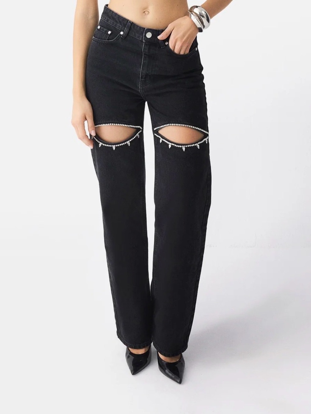 PIRAL  crystal cut out jeans